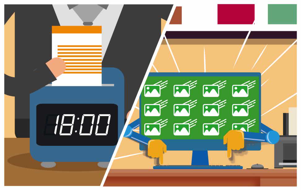 晚上，你下班了，公司的電腦不下班自動幫你send photo album